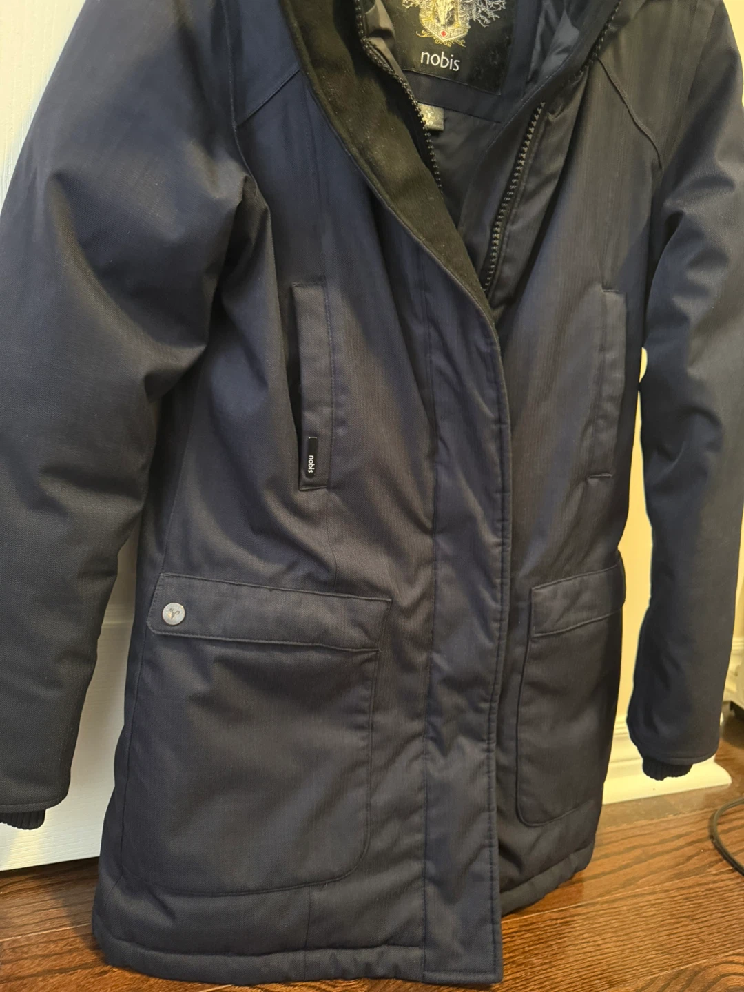 Nobis Women's Navy Blue Parka with Fur Hood - photo 3