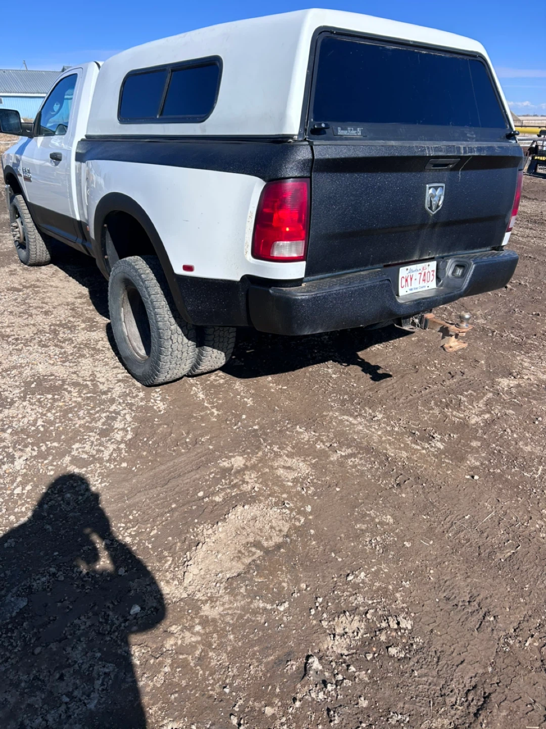 White Ram 3500 Dually Pickup Truck with Cap - photo 3