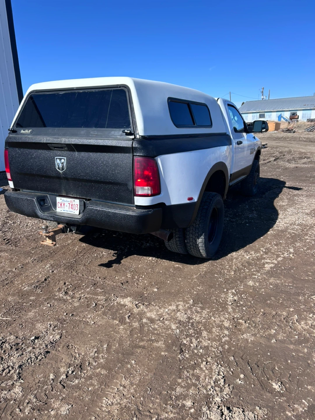 White Ram 3500 Dually Pickup Truck with Cap - photo 4