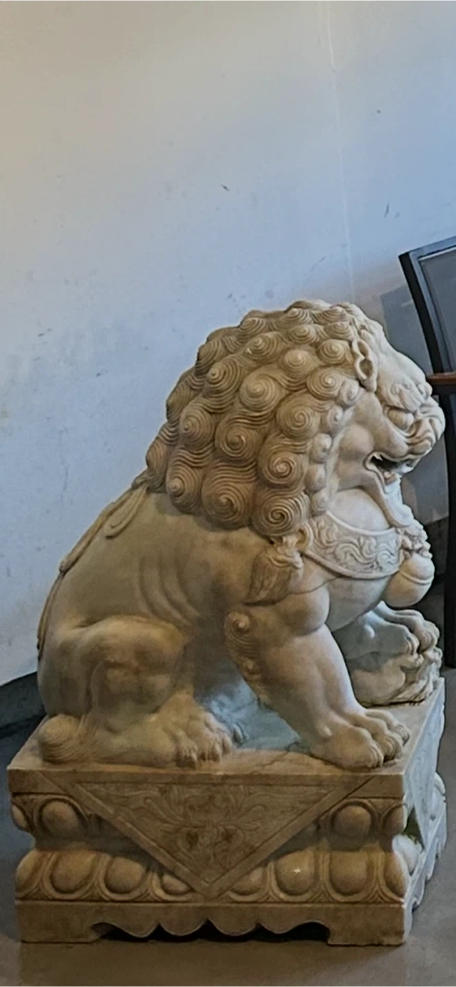 LimeStone Foo Dog Statues