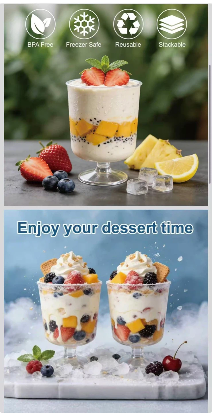 120pcs Clear Plastic Dessert Cups with Spoons - photo 2