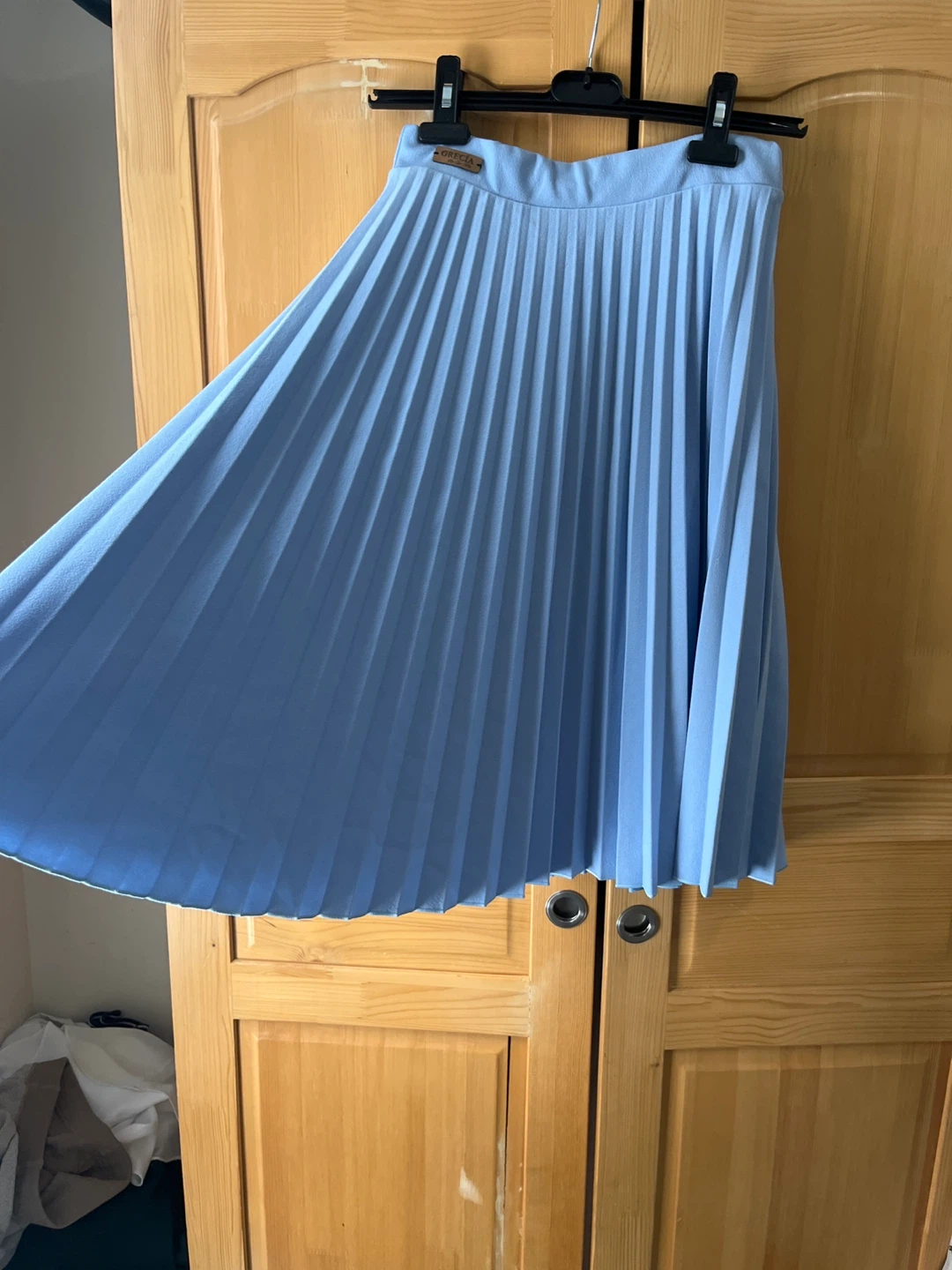 Light Blue Pleated Midi Skirt - 65 cm long - photo 3