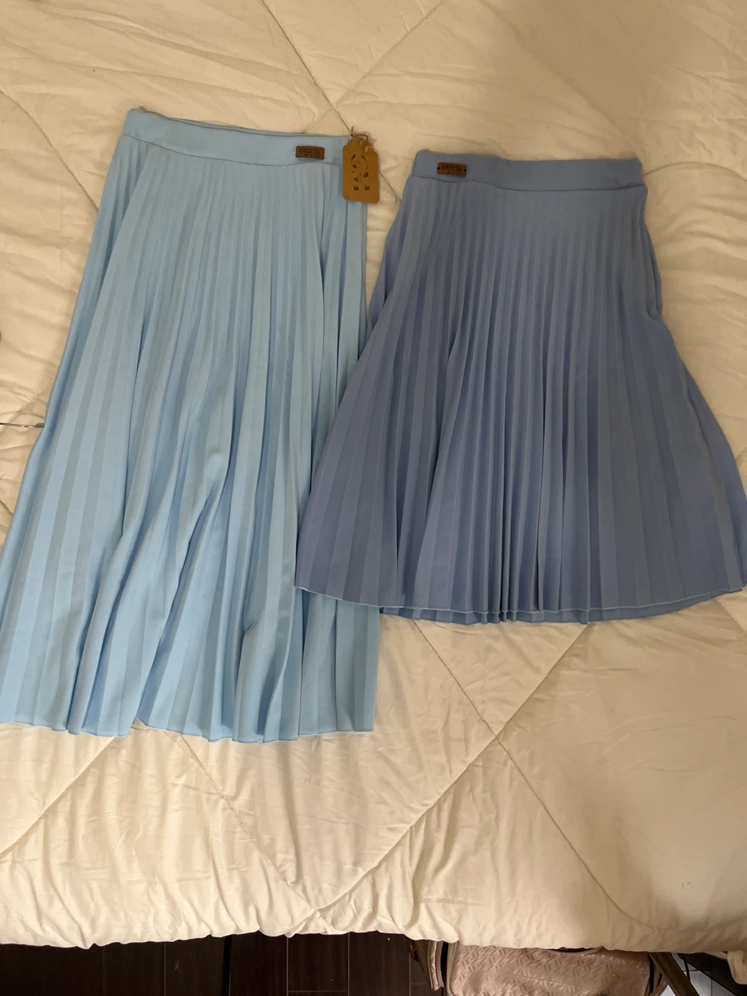 Light Blue Pleated Midi Skirt - 65 cm long - photo 2