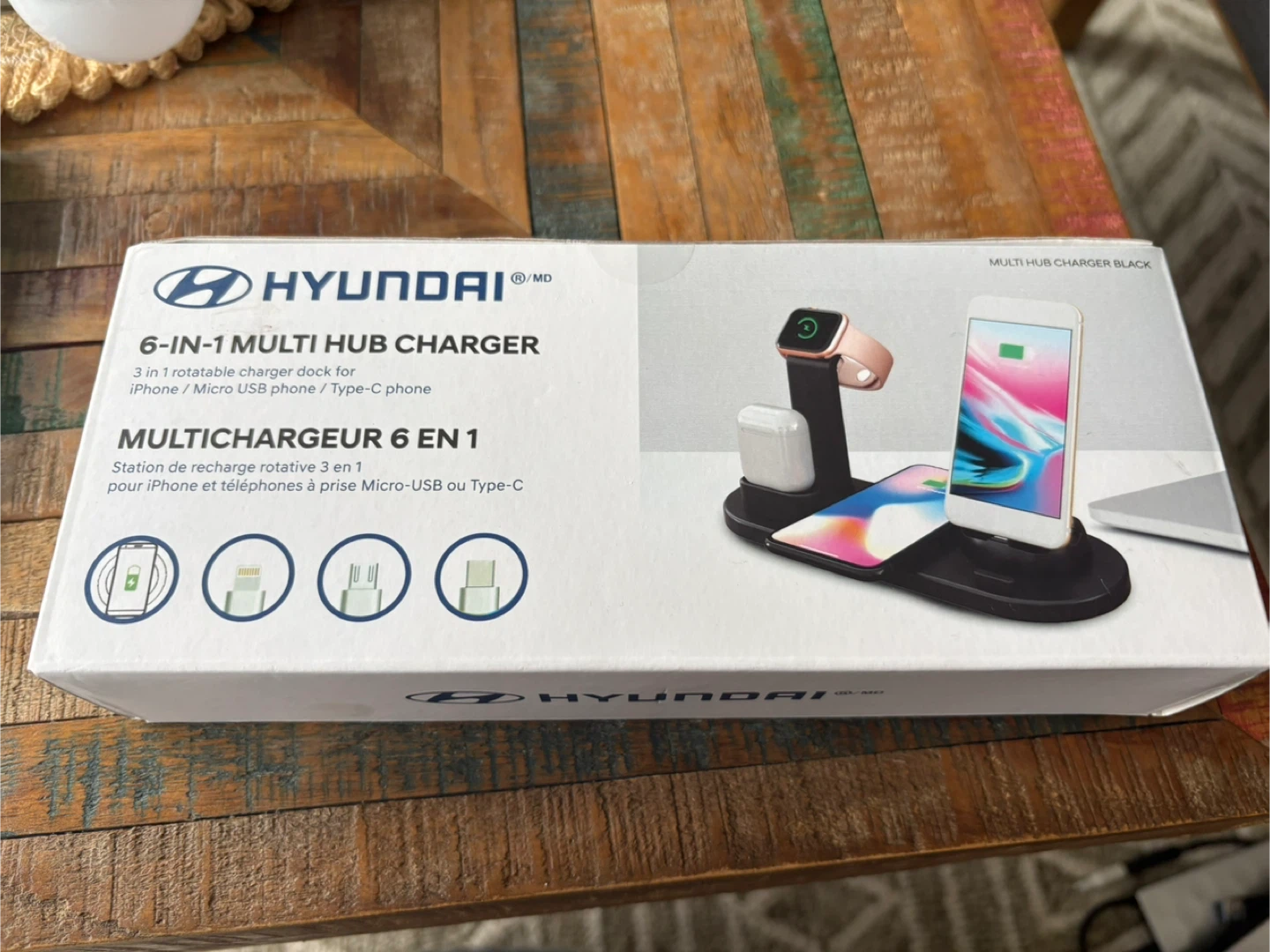 6-in-1 Multi Hub Charger Black