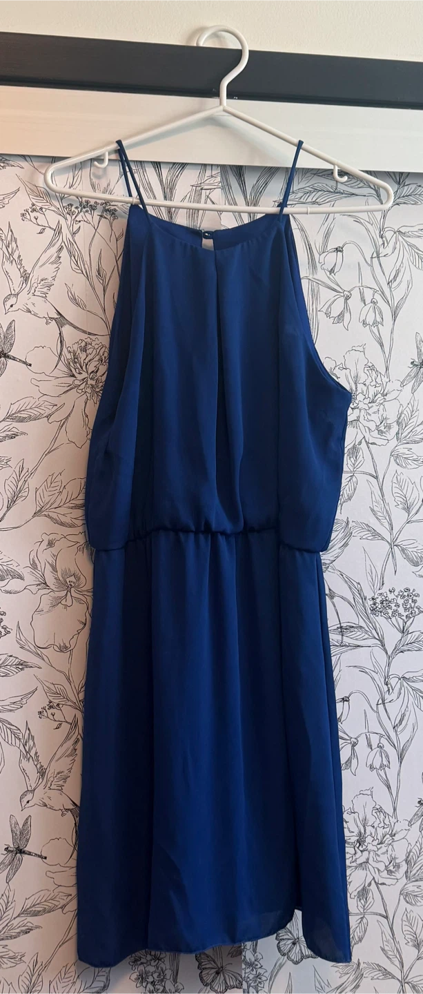 Jessica Blue Halter Neck Dress, size L, $10