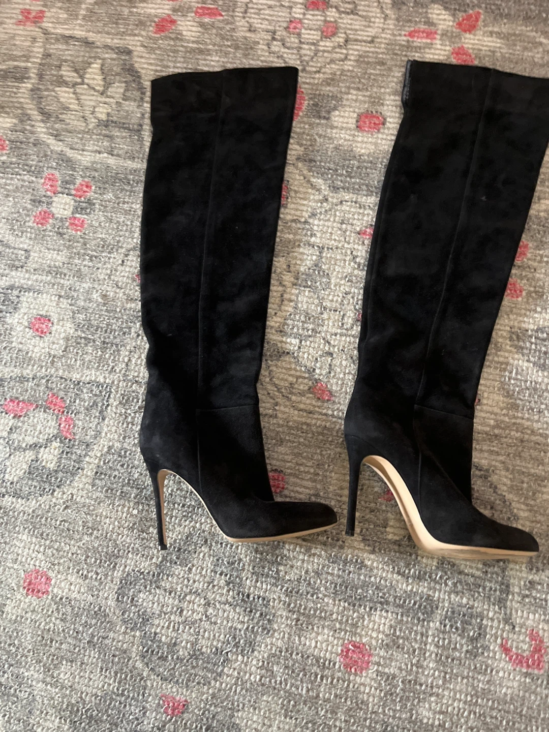 Gianvito Rossi Black Suede Over-the-Knee Boots
