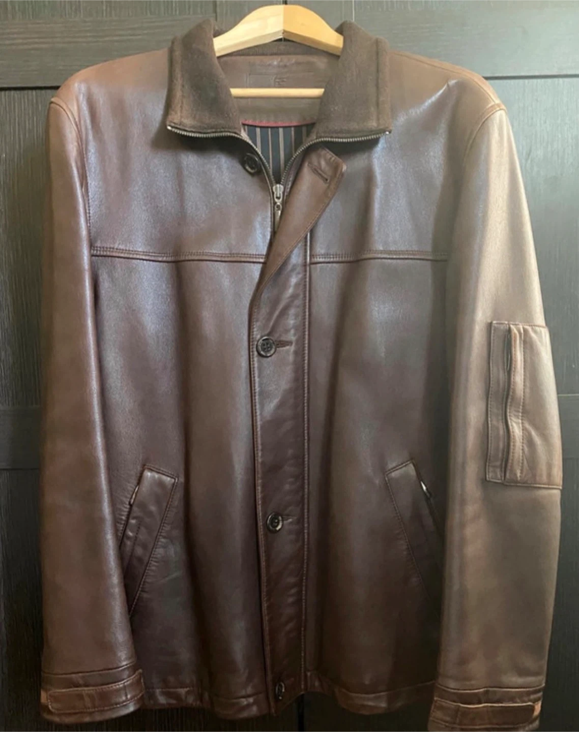 Ted Lapidus Paris Brown Leather Jacket