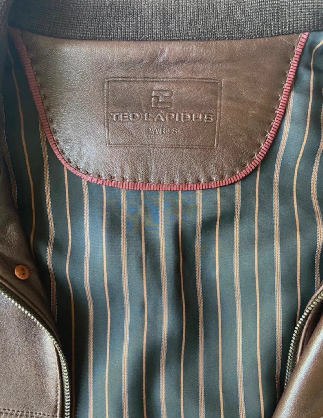 Ted Lapidus Paris Brown Leather Jacket - photo 3