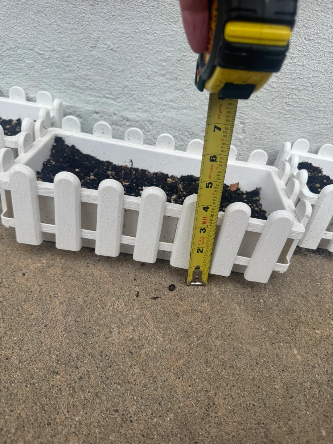 White Rectangular Planter Box with Fence Detail (Set of 4) - photo 2