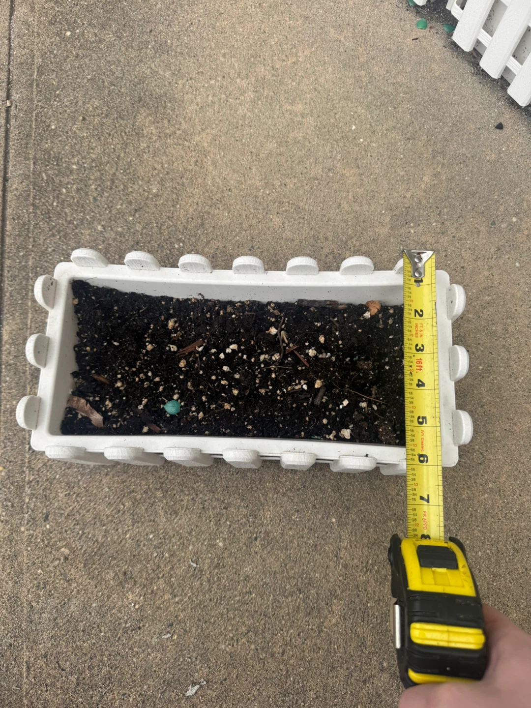 White Rectangular Planter Box with Fence Detail (Set of 4) - photo 3
