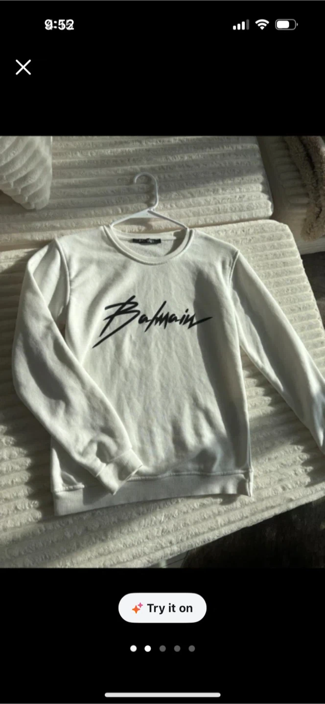 Balmain White Crewneck Sweatshirt