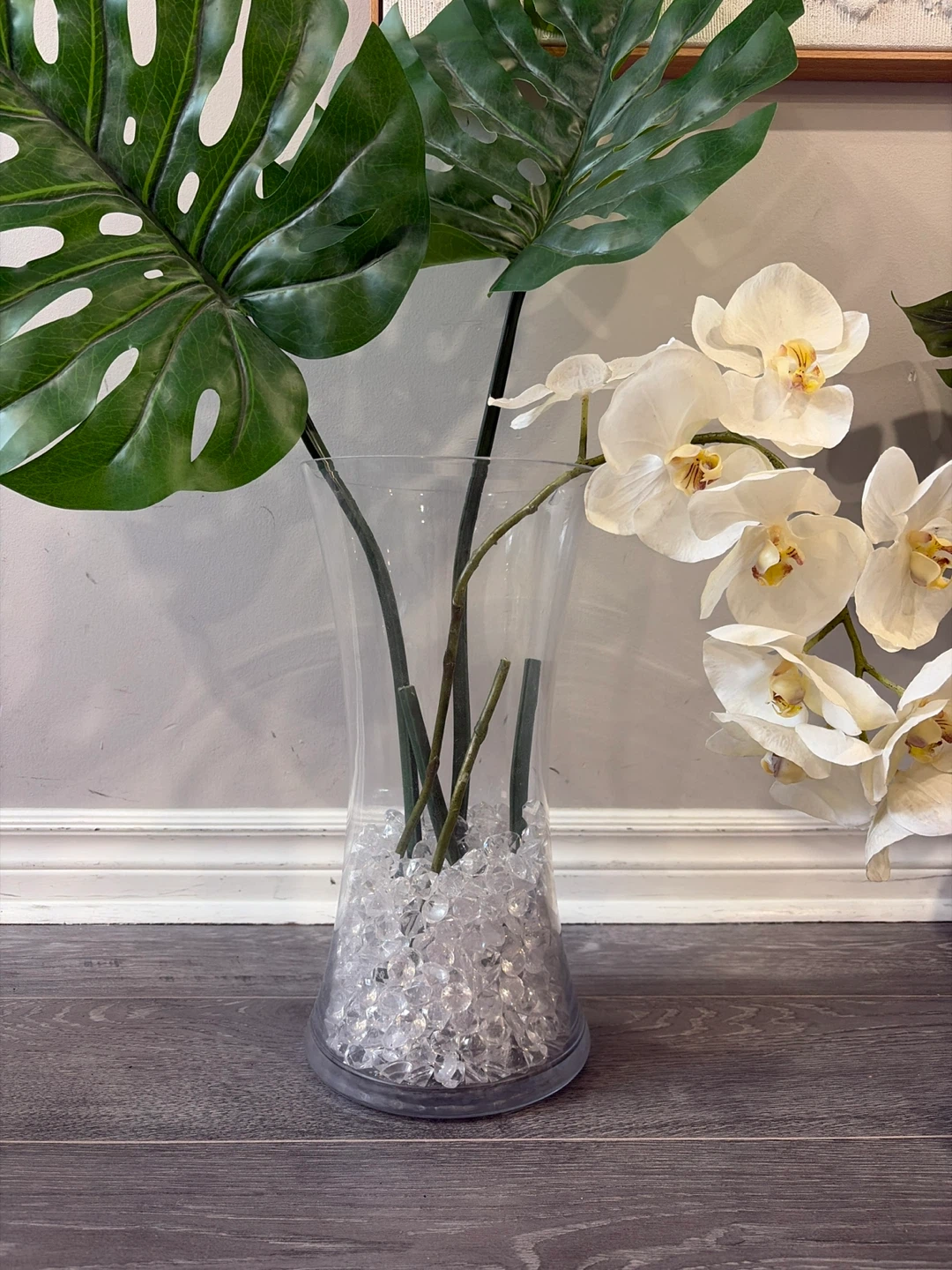 Artificial Monstera and Orchid Plant with Vase - photo 3