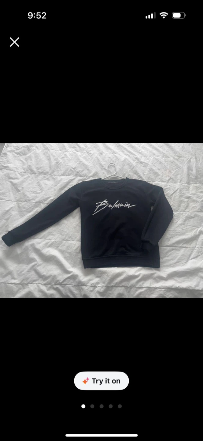 Balmain Black Crewneck Sweatshirt Size S