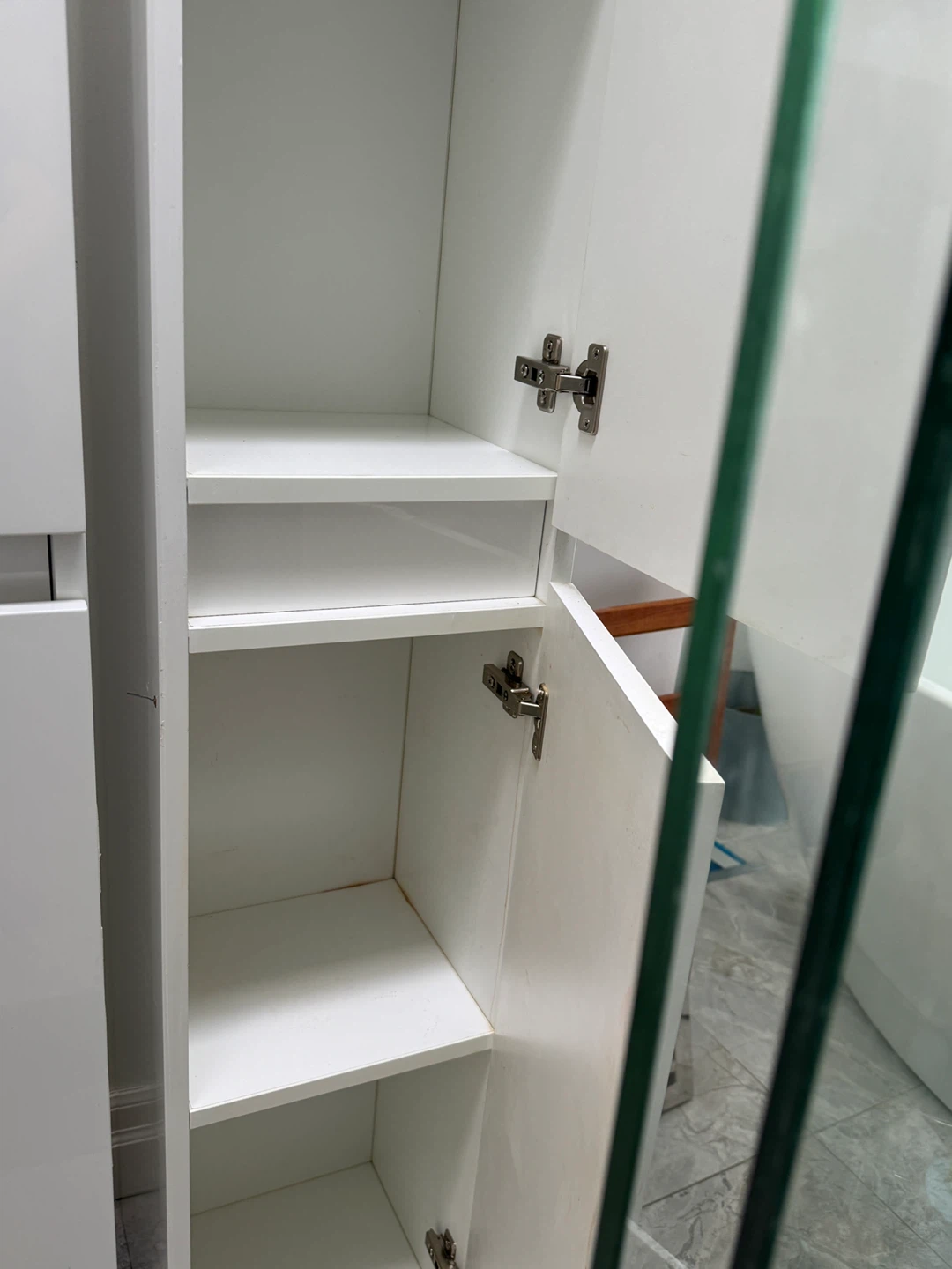 White Storage Cabinet with Doors - photo 2