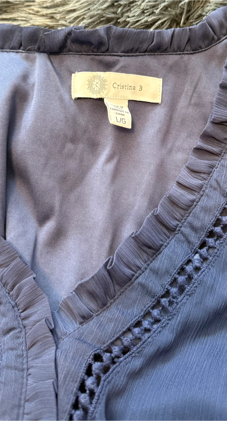 Cristina B Navy Blue Maxi Dress Size L, $10 - photo 3
