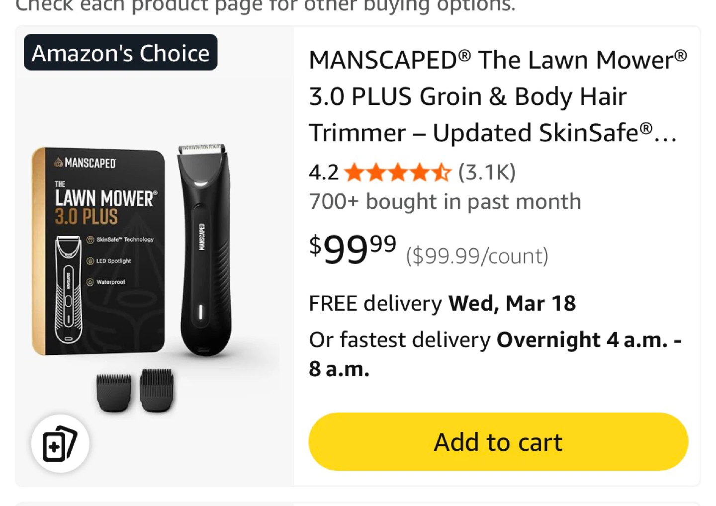 MANSCAPED The Lawn Mower 3.0 Plus Groin & Body Hair Trimmer - photo 4