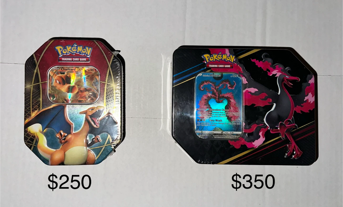 Pokemon Trading Card Game Tins - Charizard and Moltres