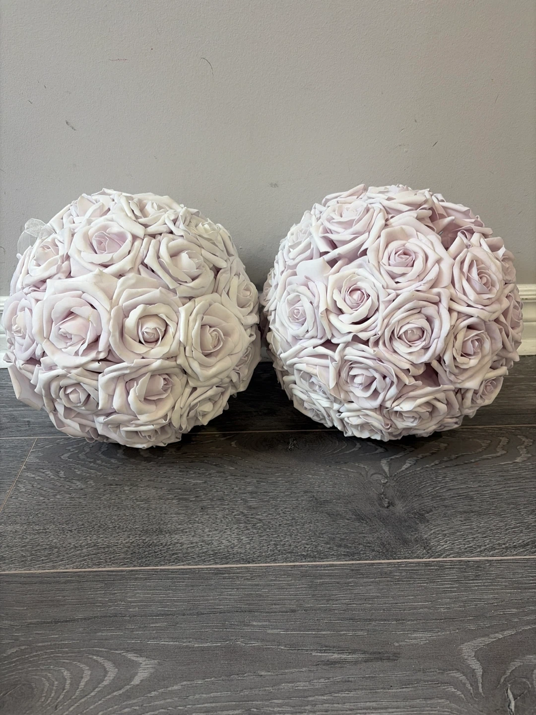 Blush Rose Floral Balls Wedding / Centerpiece Decor (Set of 2)