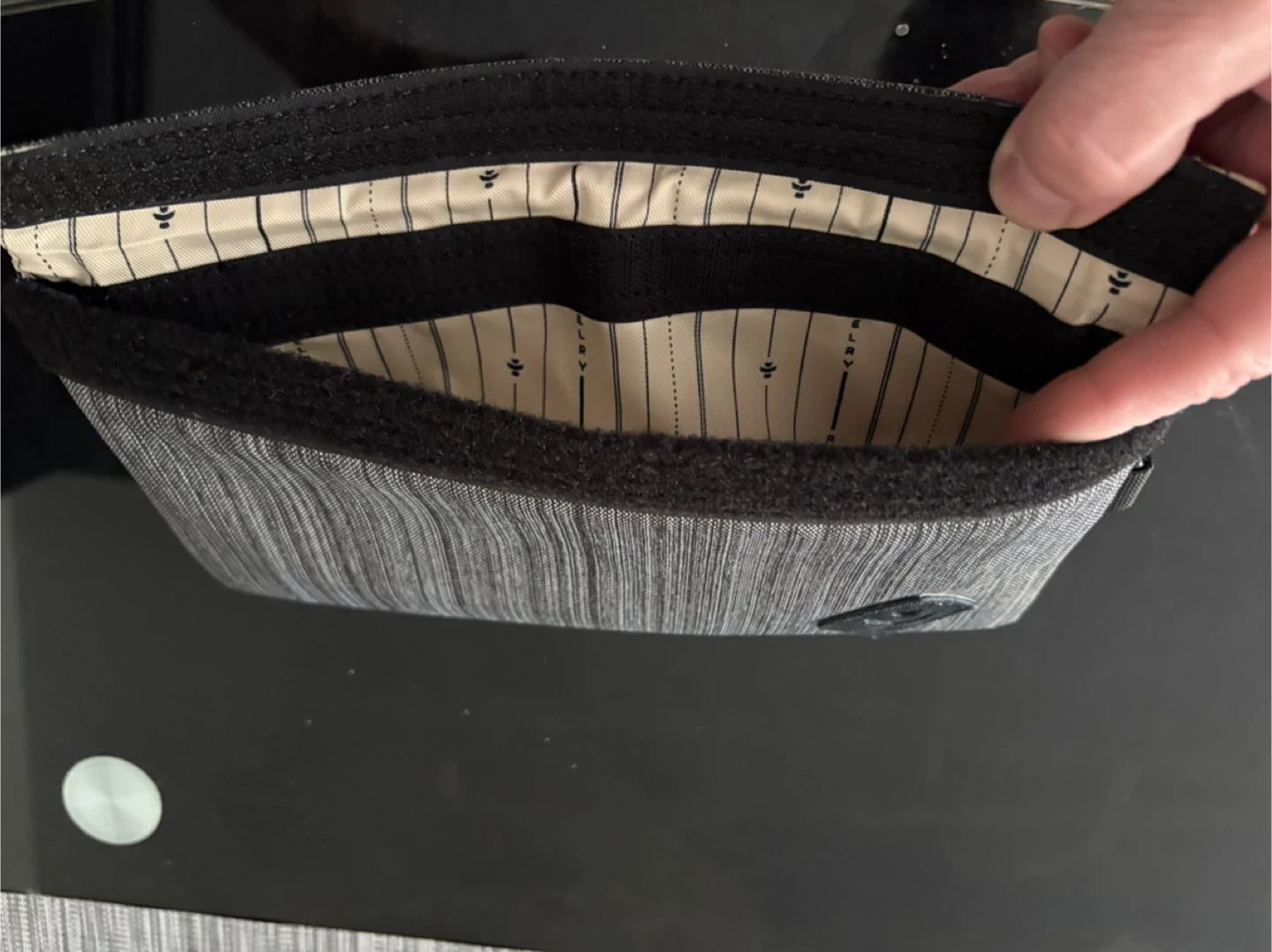 Revelry Carbon Lined Grey Small Pouch with Velcro Closure - photo 2