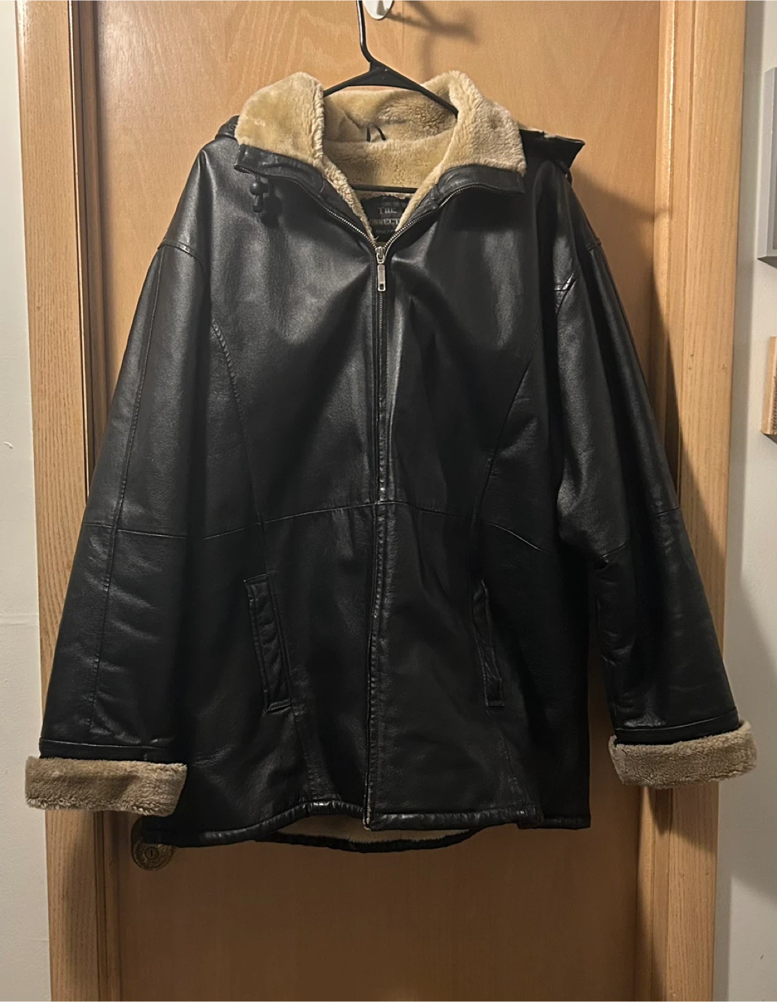 Black Leather Jacket with Fur Lining