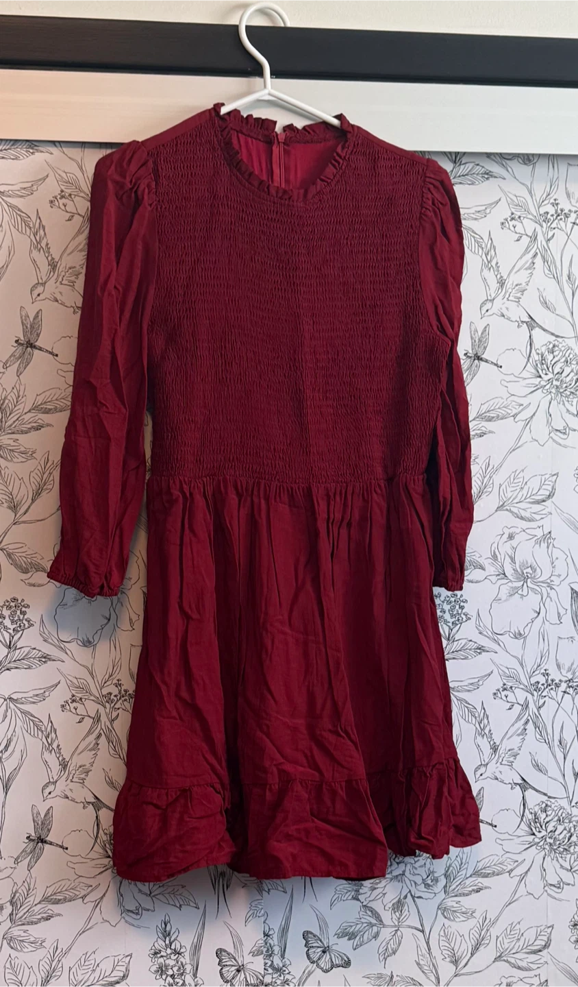 Maroon Polyester Dress - Size L, $10