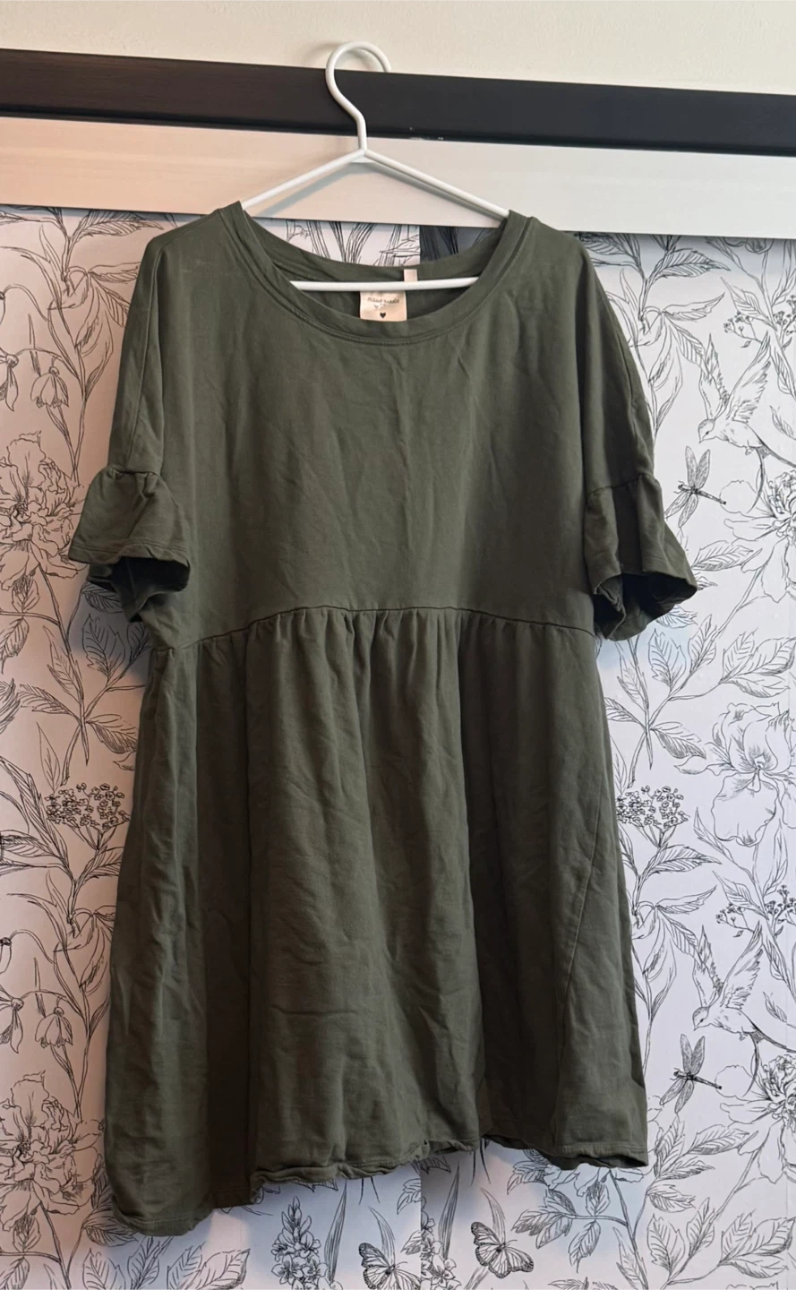 Jillian Harris Olive Green Babydoll Dress L/G, $10