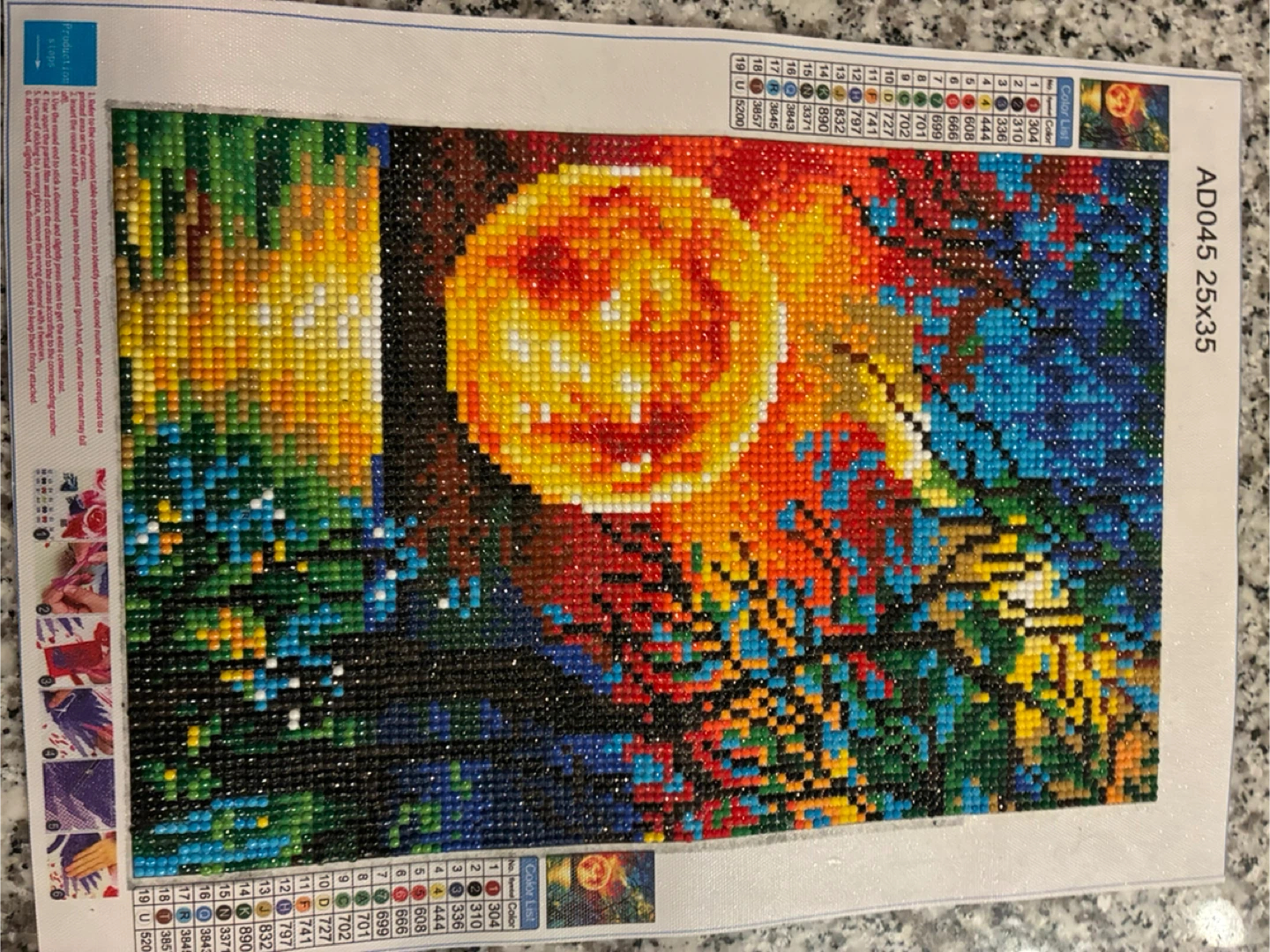 Diamond Painting Kit AD045 - Sun and Flowers - 25x35