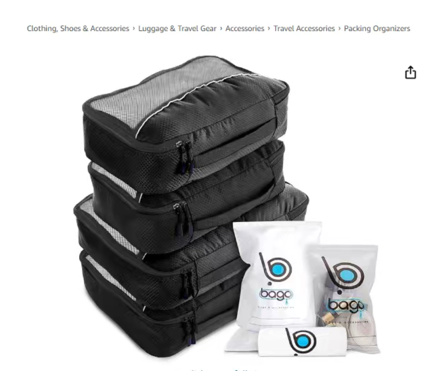 Green/ orange/black-Bago Packing Cubes Set - photo 2