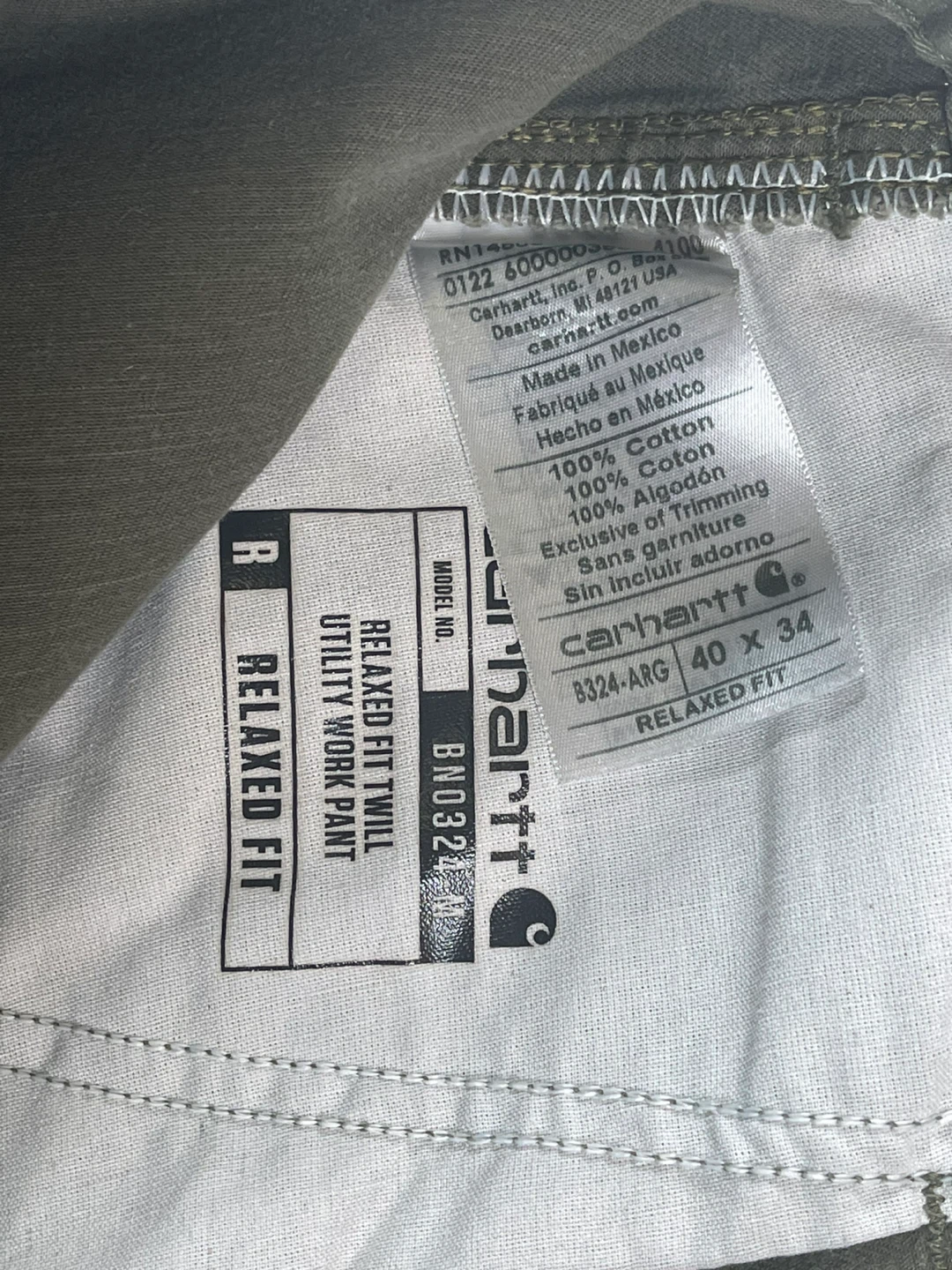 Carhartt Relaxed Fit Twill Utility Work Pants - Khaki - photo 2