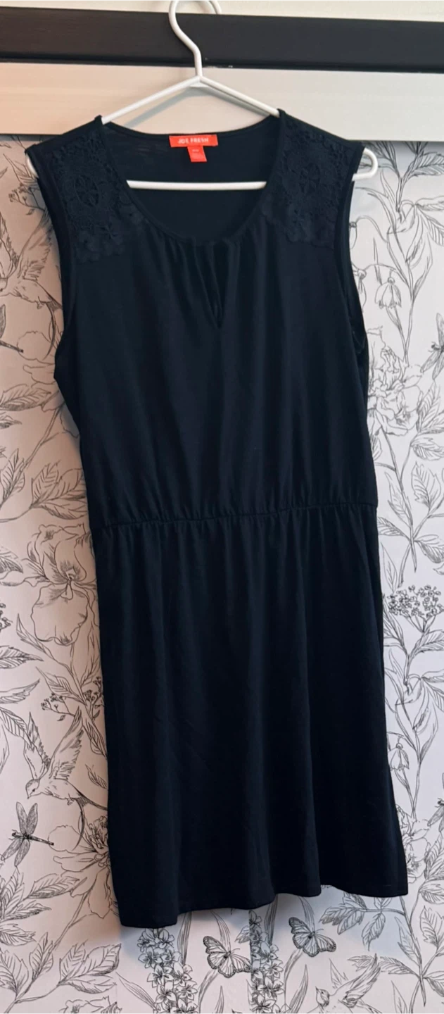Joe Fresh Dark Navy Lace Trim Dress Size M, $10