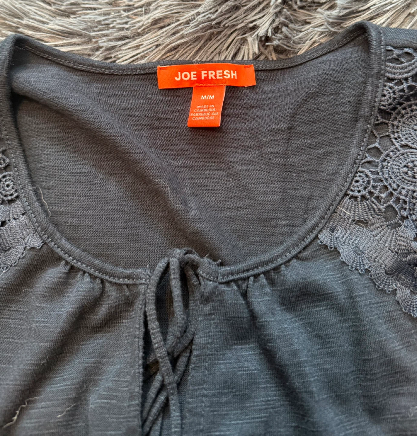 Joe Fresh Dark Navy Lace Trim Dress Size M, $10 - photo 3