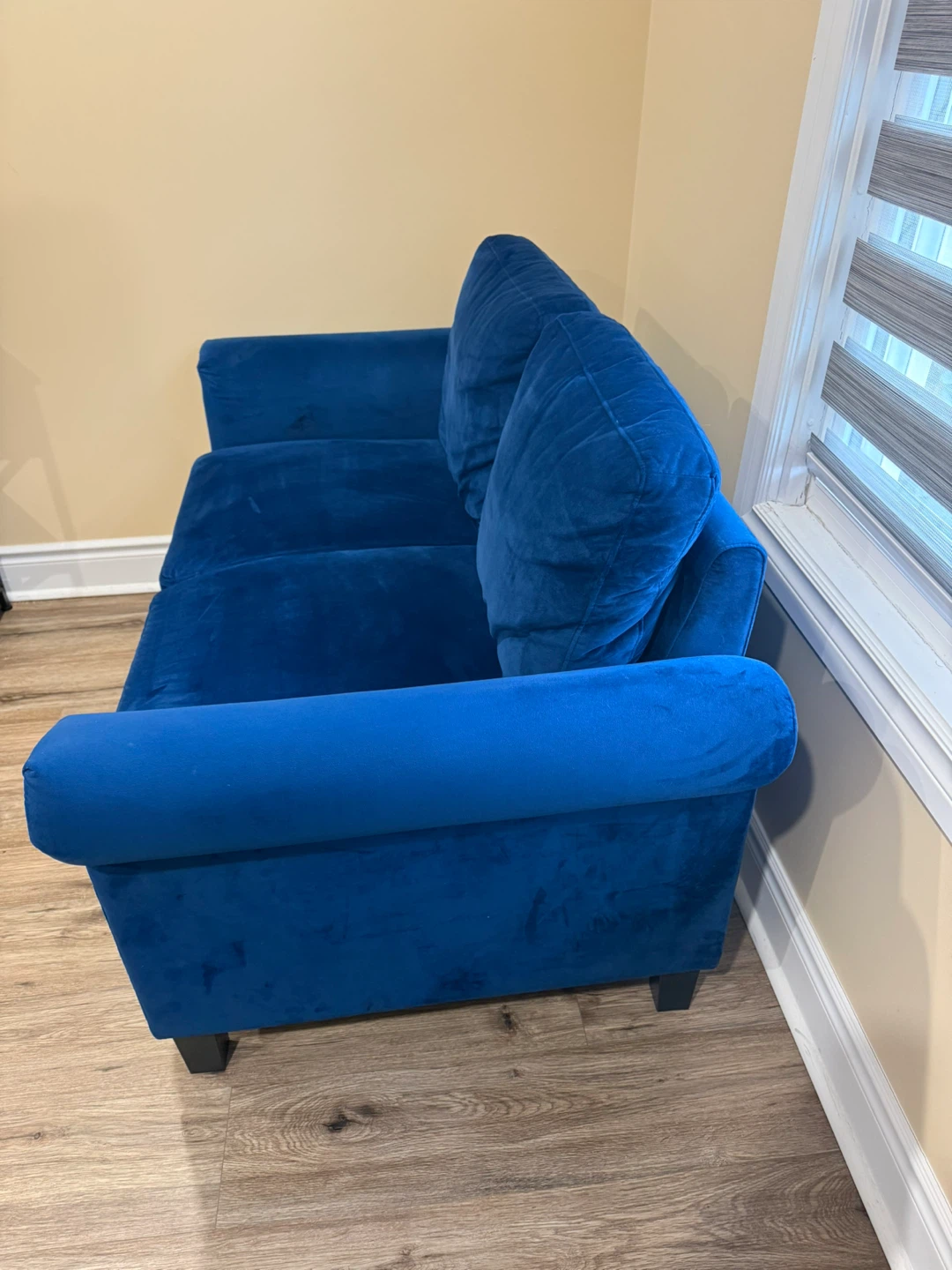 Blue Velvet Loveseat with Stud Detailing - photo 2