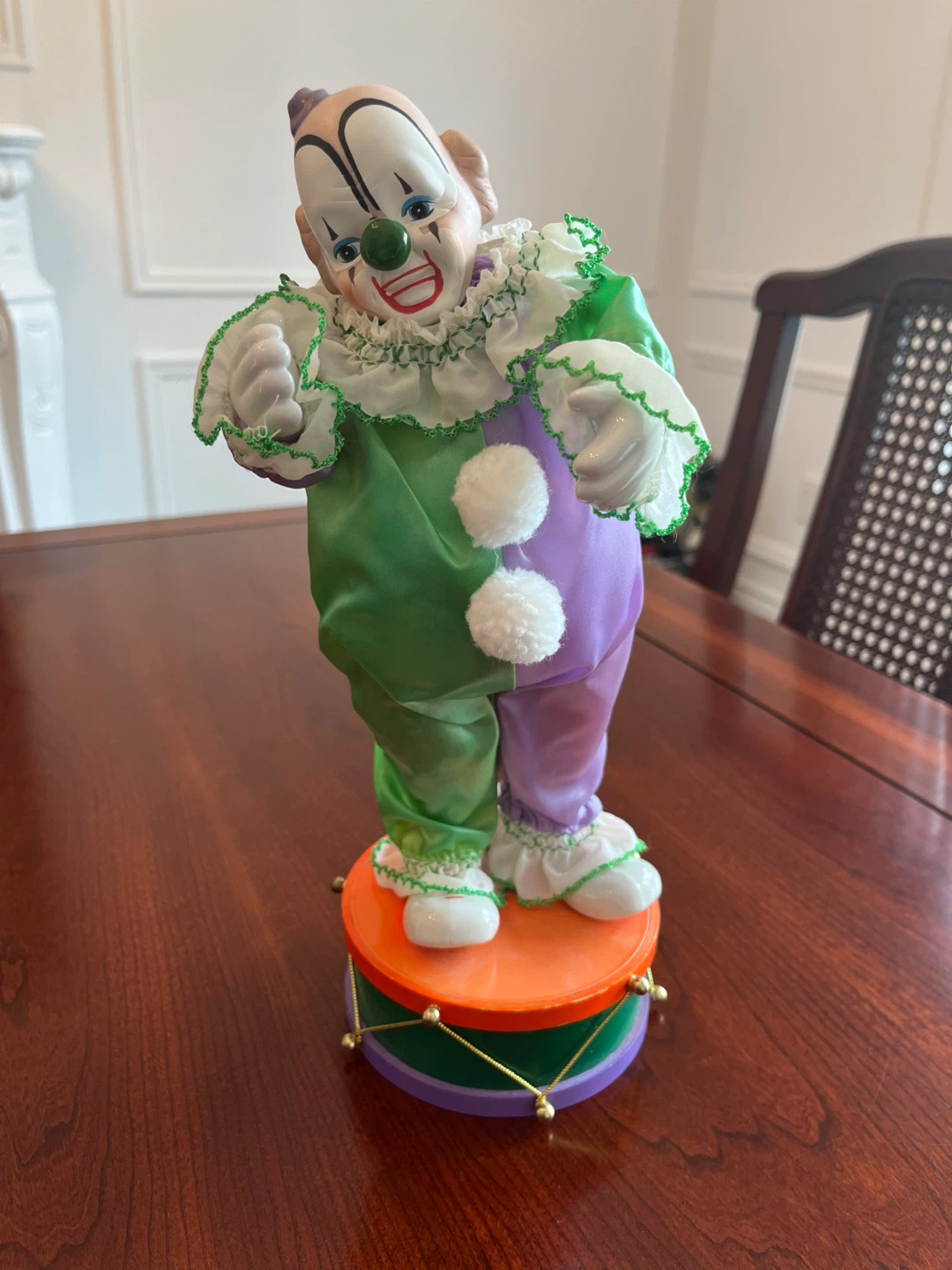 Vintage Musical Clown on drum