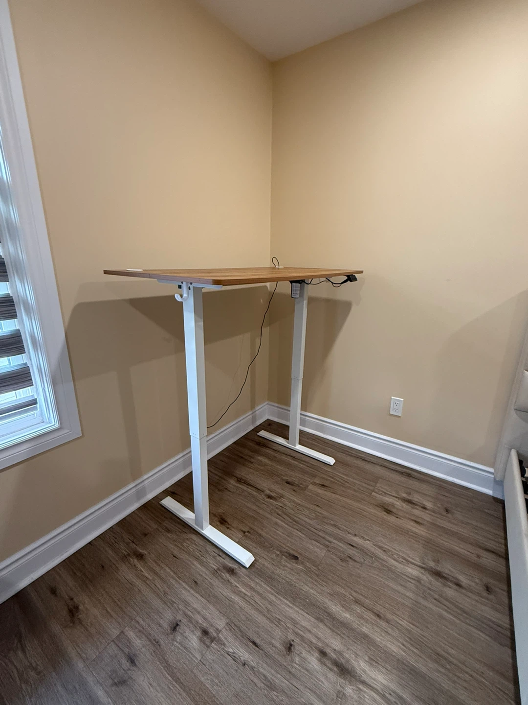 Adjustable Standing Desk with Wood Grain Top