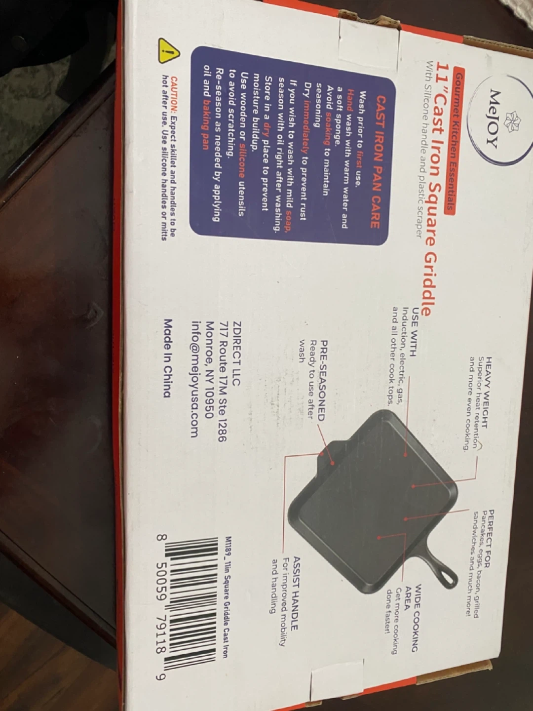 MeJOY 11" Cast Iron Square Griddle - photo 3