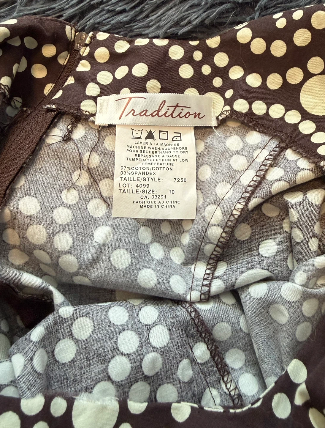 Tradition Brown Polka Dot Dress Size 10, $10 - photo 3