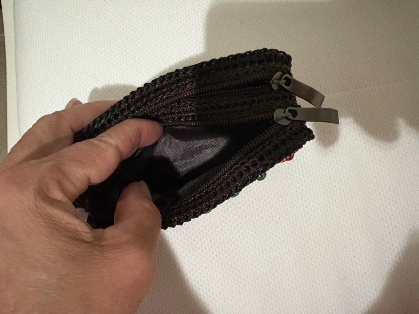 Crocheted Coin Purse with Beaded Design - photo 4