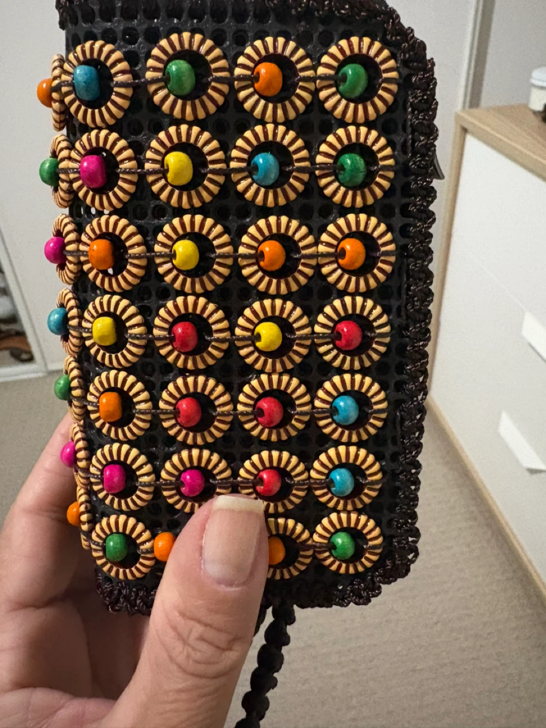 Crocheted Coin Purse with Beaded Design