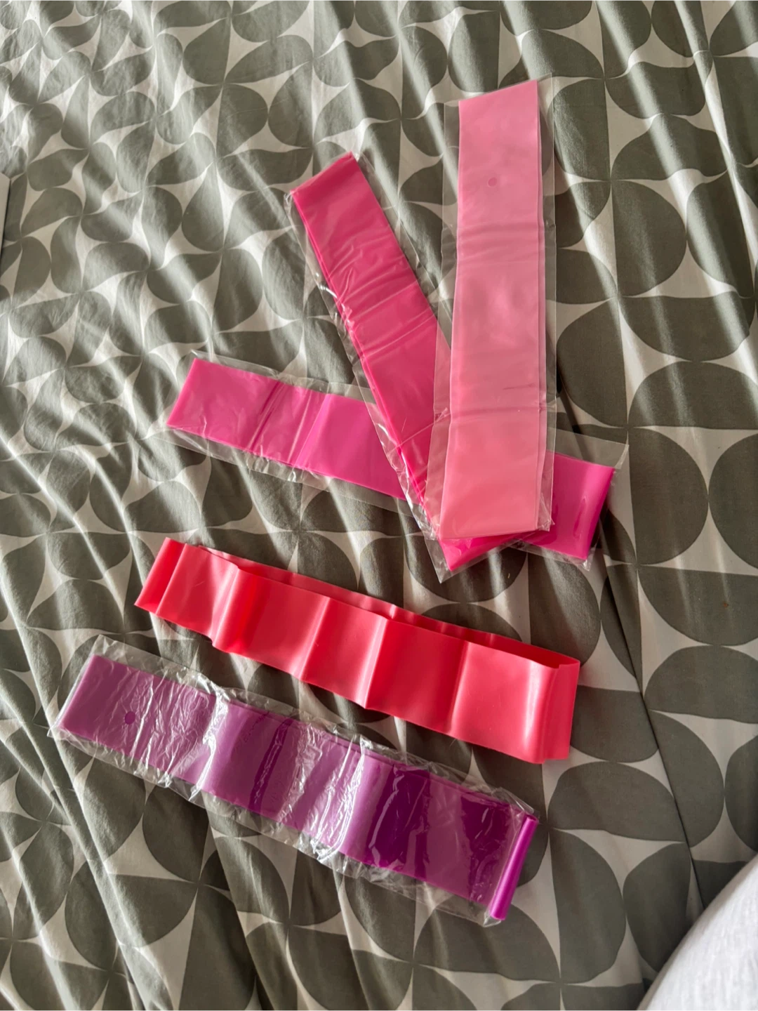 Set of 5 Pink and Purple Resistance Bands