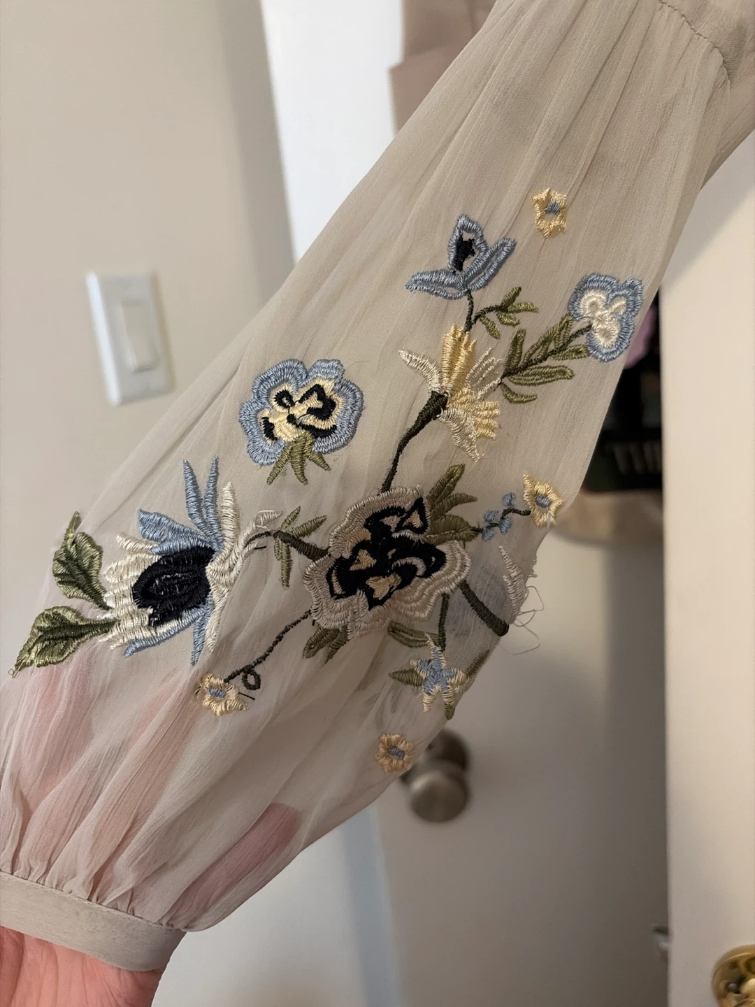 Embroidered Chiffon Dress - photo 2