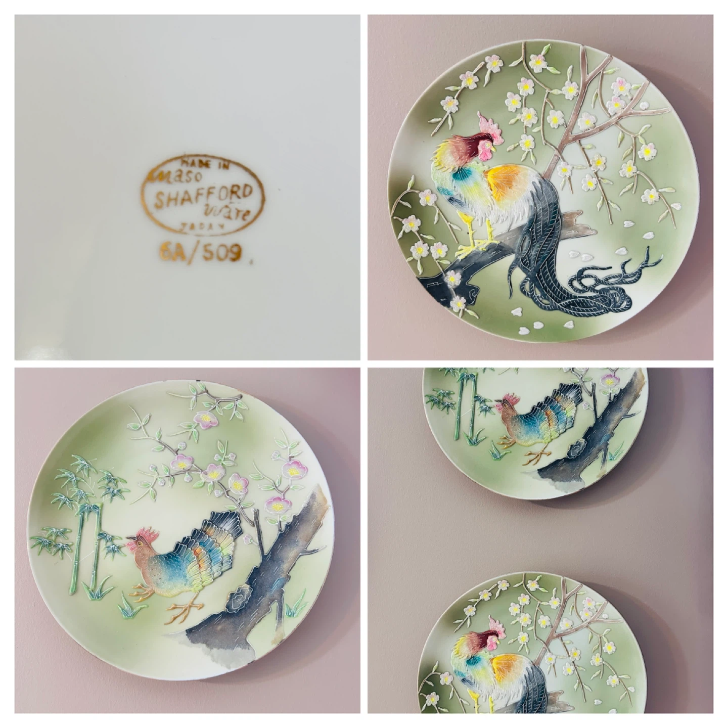 RARE VINTAGE Shafford Ceramic wall plaque Plates