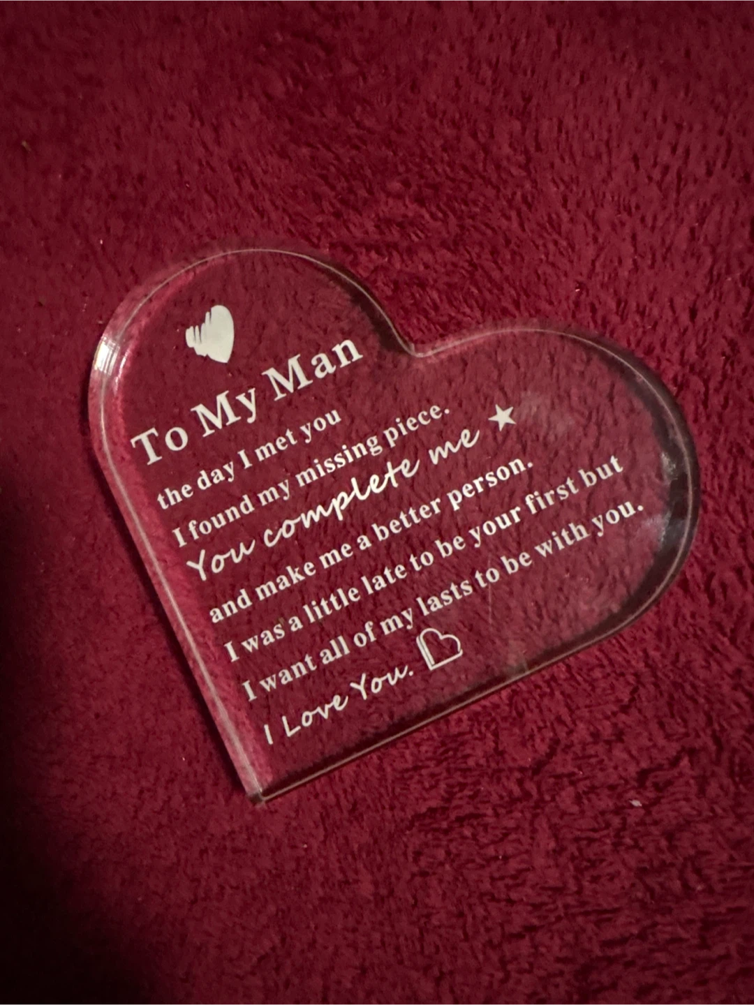 Heart-shaped 'To My Man' Keepsake