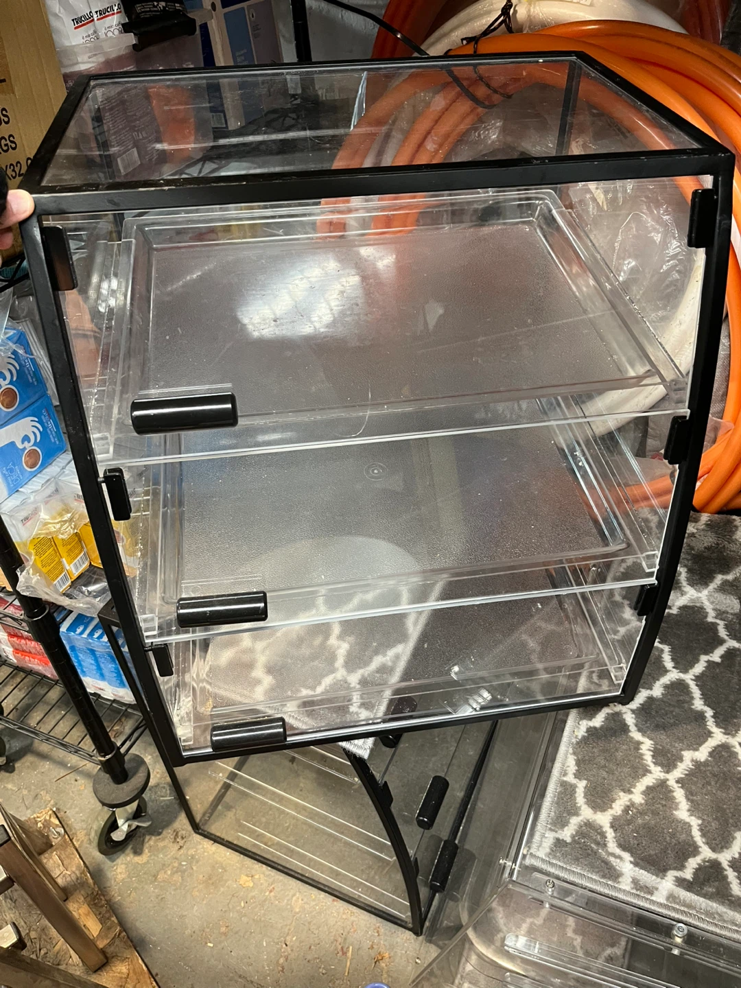 3-Tier Hard Acrylic Display Cases with Black Frame