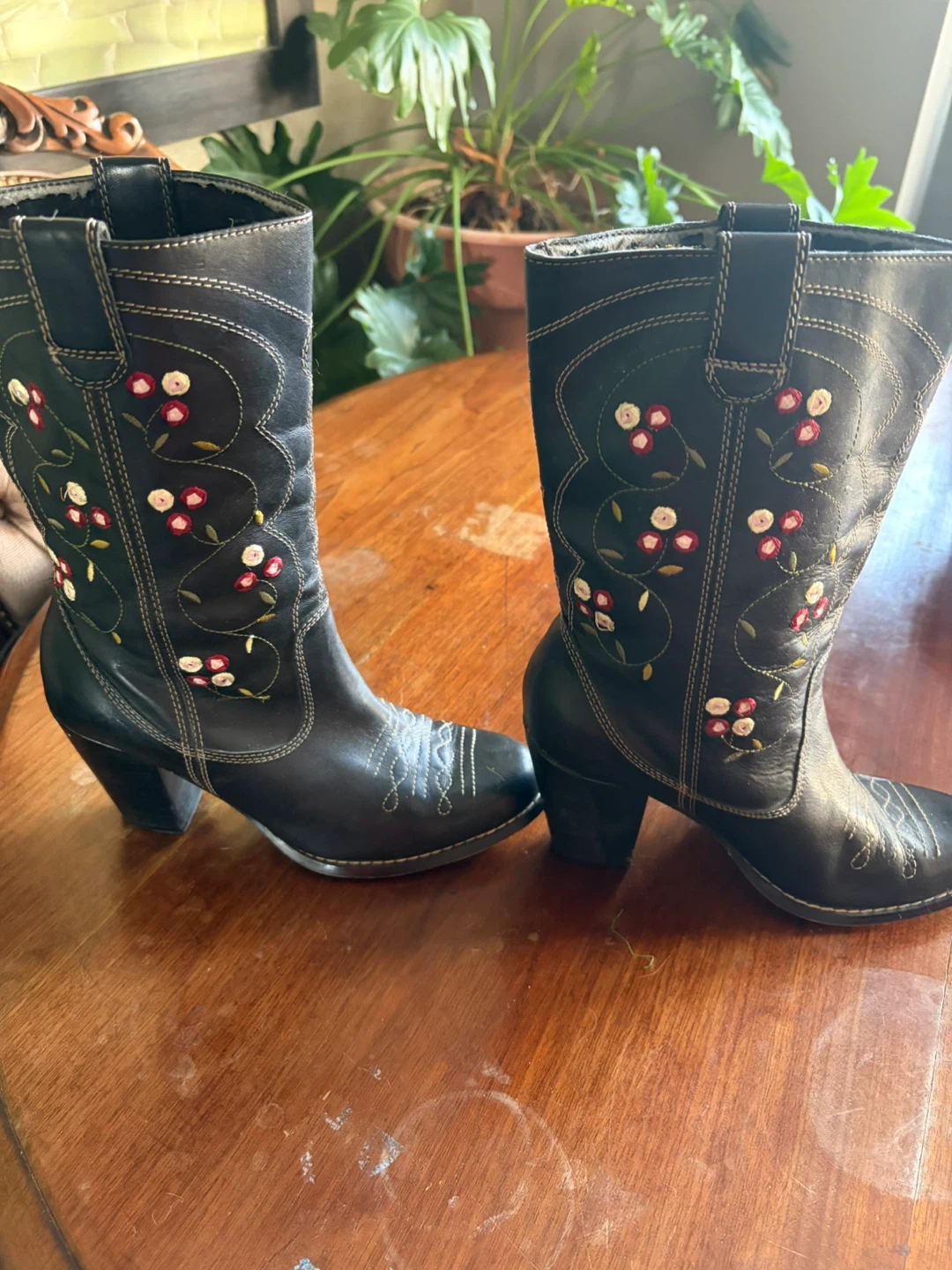 Seychelles Black Embroidered Cowboy Boots
