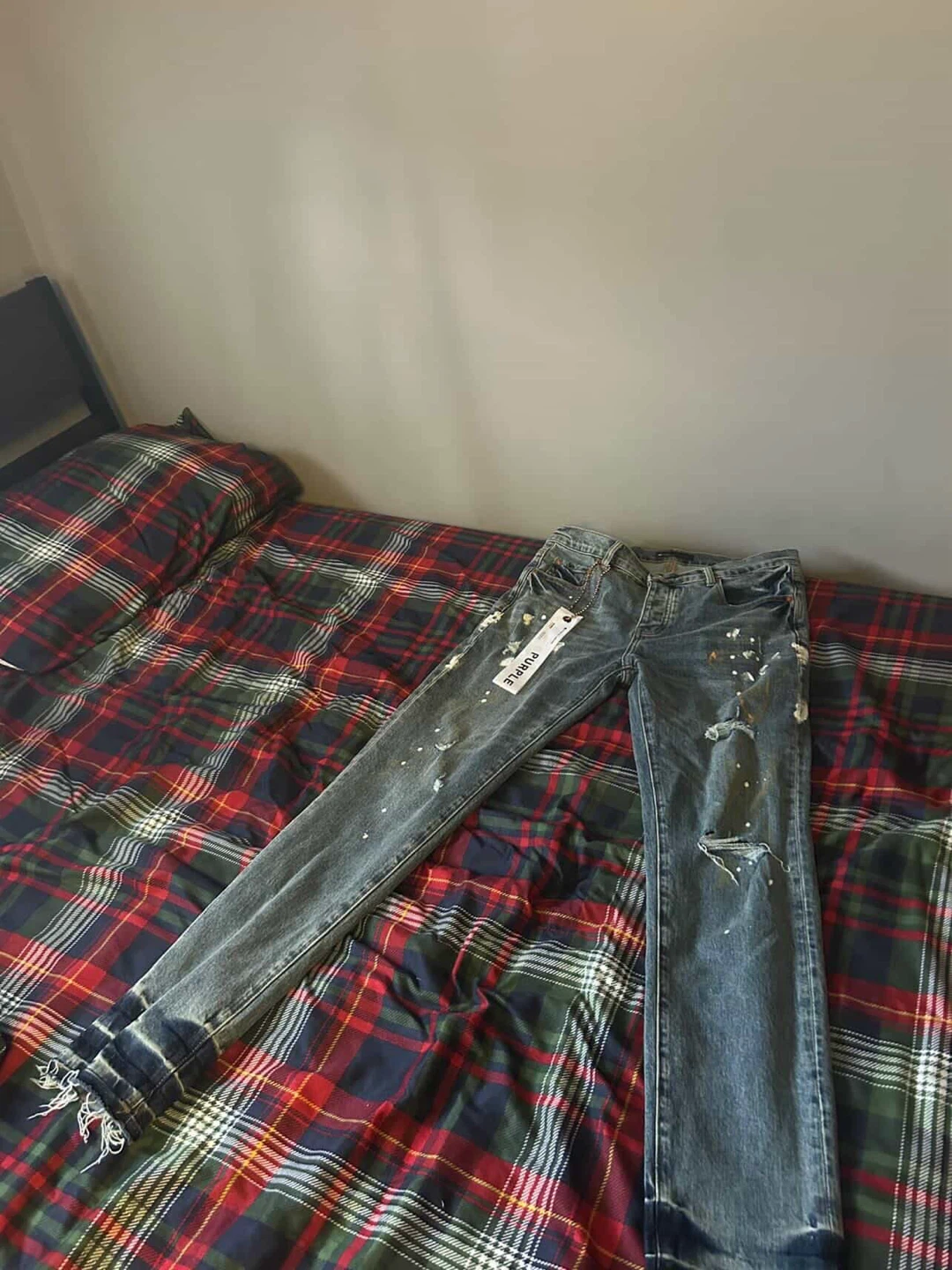 Purple Brand Distressed Paint Splatter Jeans - photo 2