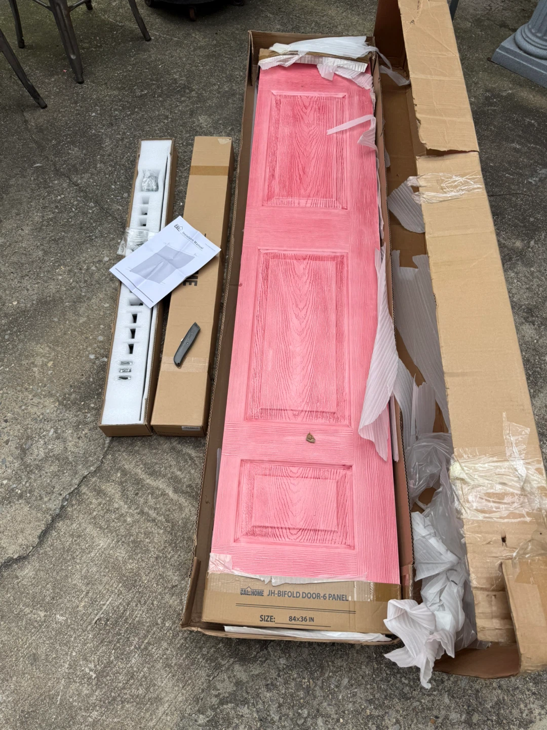 Calhome Pink JH-Bifold Door 6 Panel 84x36 IN - photo 3