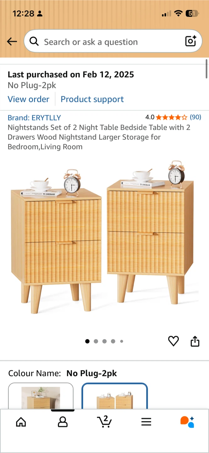 ERYTLLY Nightstands Set of 2 Wood Night Table - photo 3