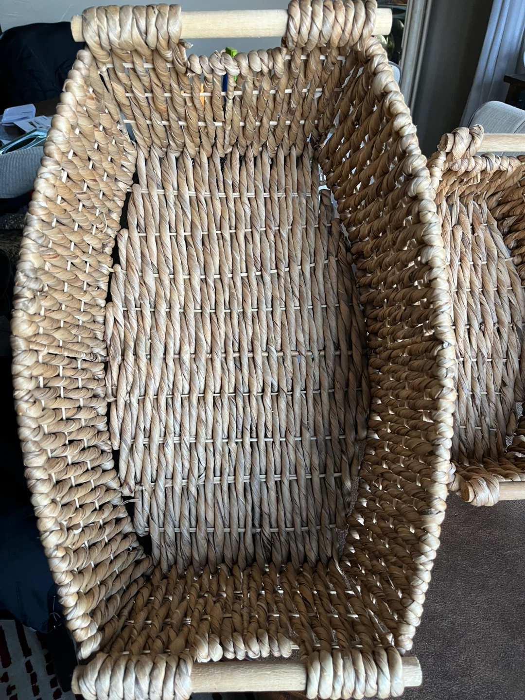 Woven Storage Baskets with Handles - Set of 3 - photo 2