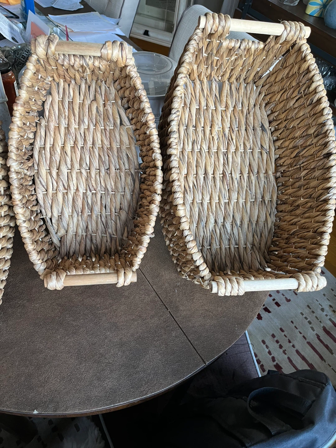 Woven Storage Baskets with Handles - Set of 3 - photo 3