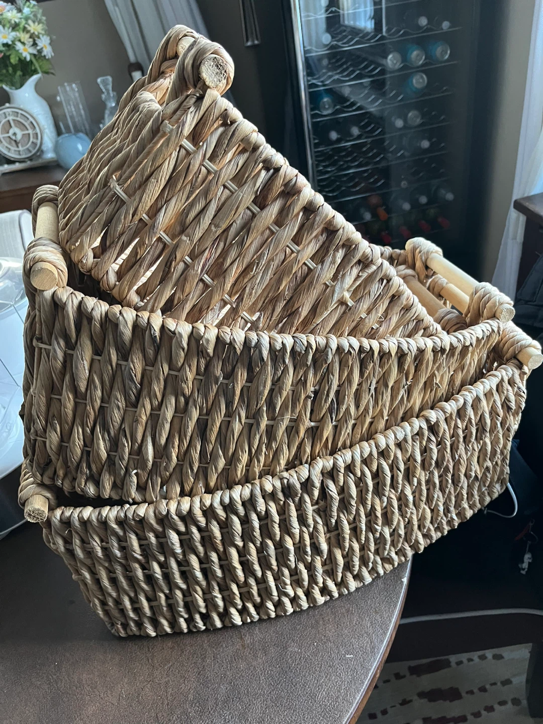 Woven Storage Baskets with Handles - Set of 3 - photo 4